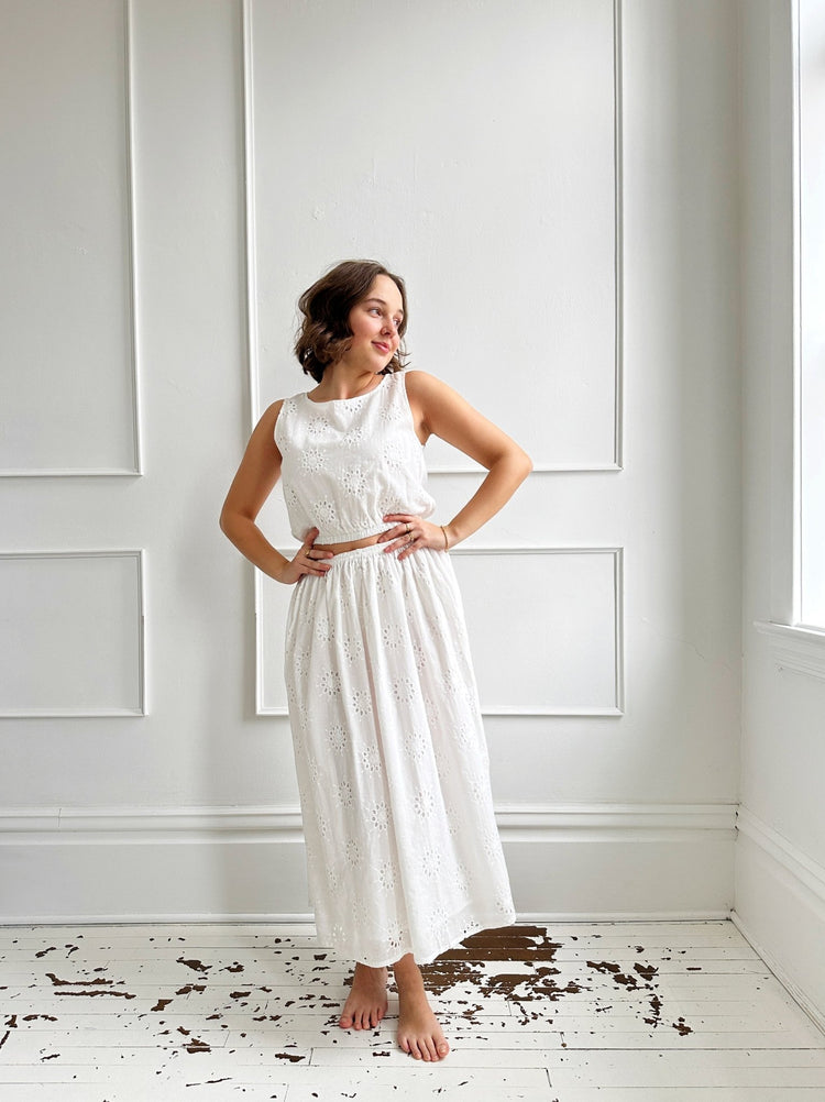 Eyelet Midi Skirt - Spring Sweet