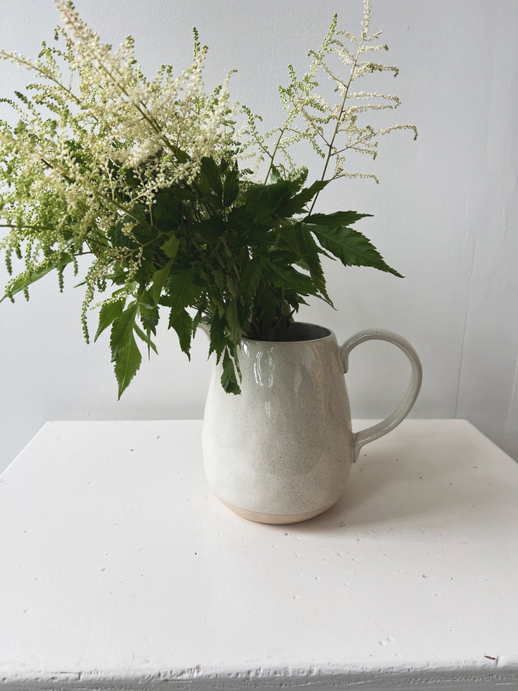 Glazed Stoneware Pitcher w/ Handle - Spring Sweet