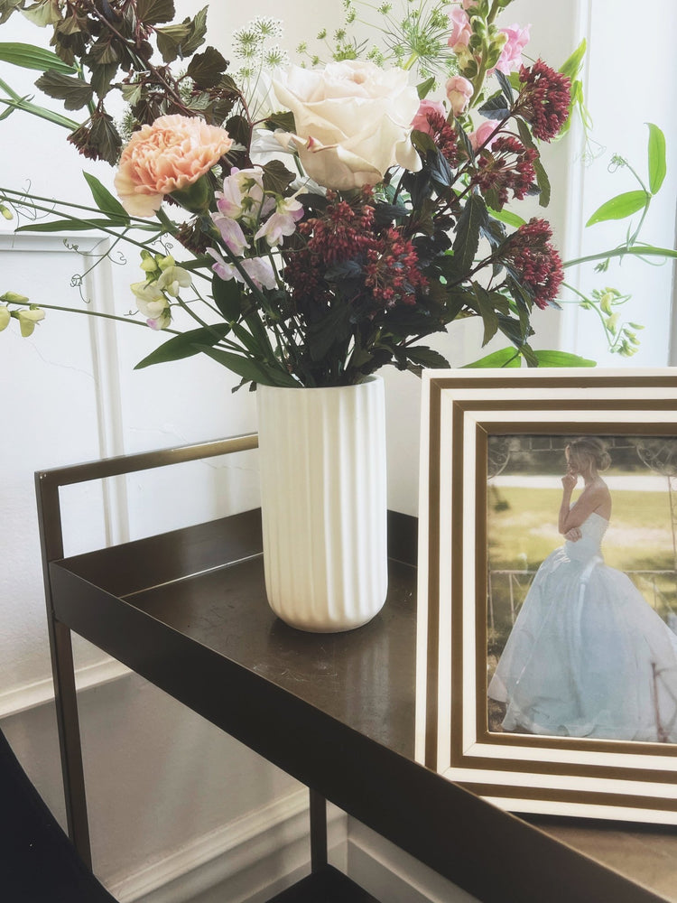 Matte Fluted Cylinder Vase - Spring Sweet
