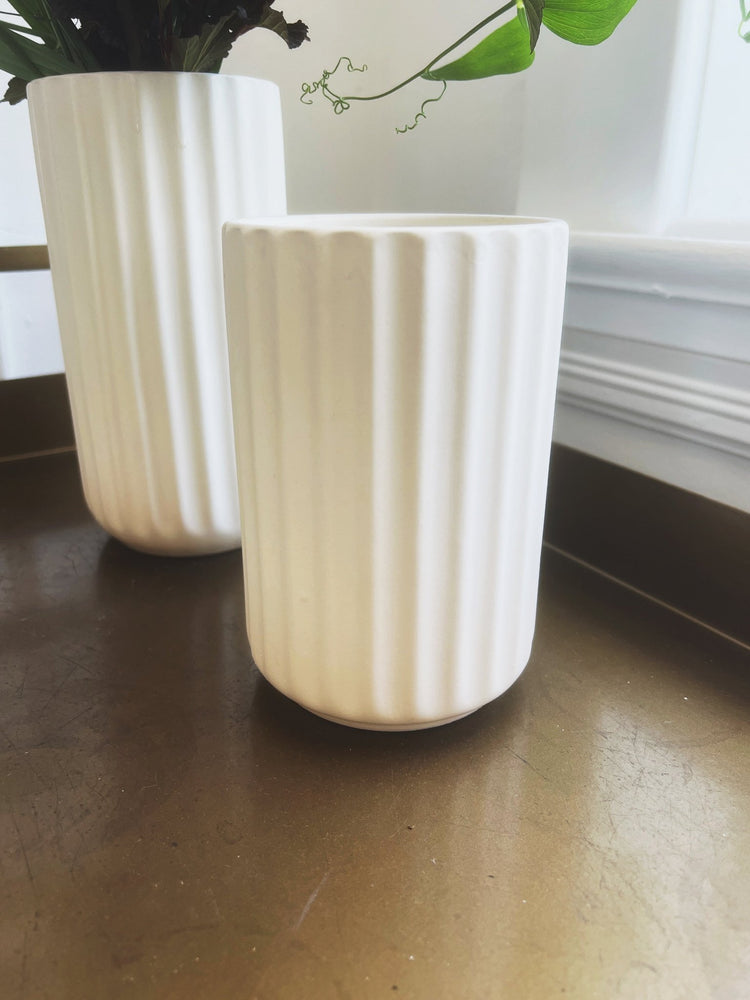 Matte Fluted Cylinder Vase - Spring Sweet