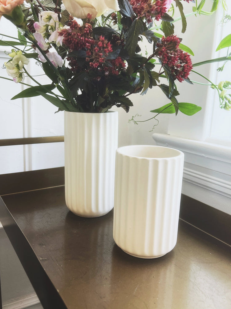 Matte Fluted Cylinder Vase - Spring Sweet