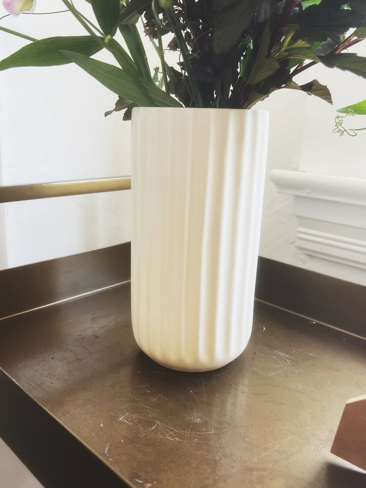 Matte Fluted Cylinder Vase - Spring Sweet
