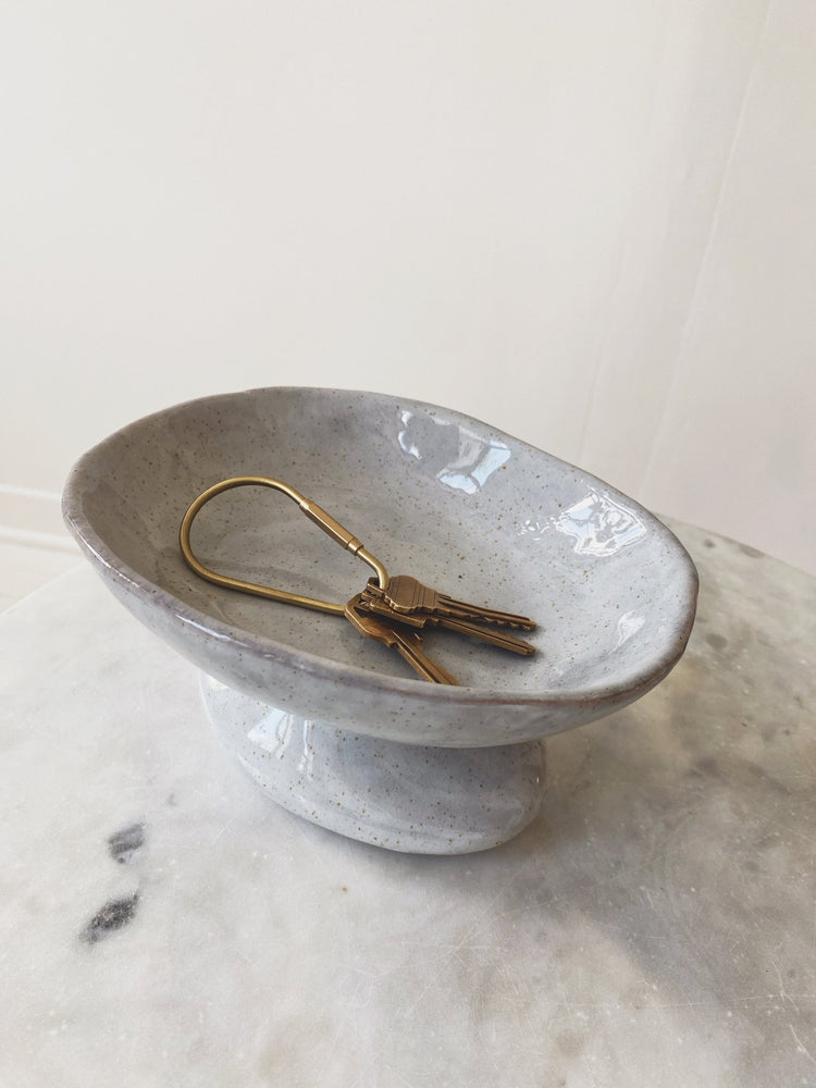 Organic Stoneware Footed Dish - Spring Sweet
