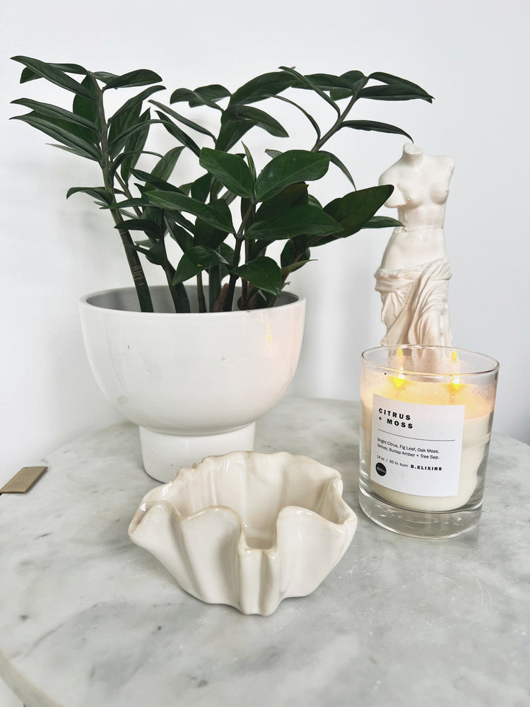 Organic Stoneware Pleated Bowl - Spring Sweet