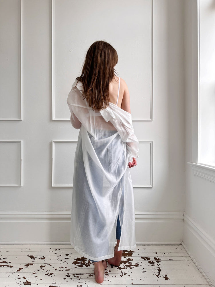 Sheer Button Front Duster - Spring Sweet