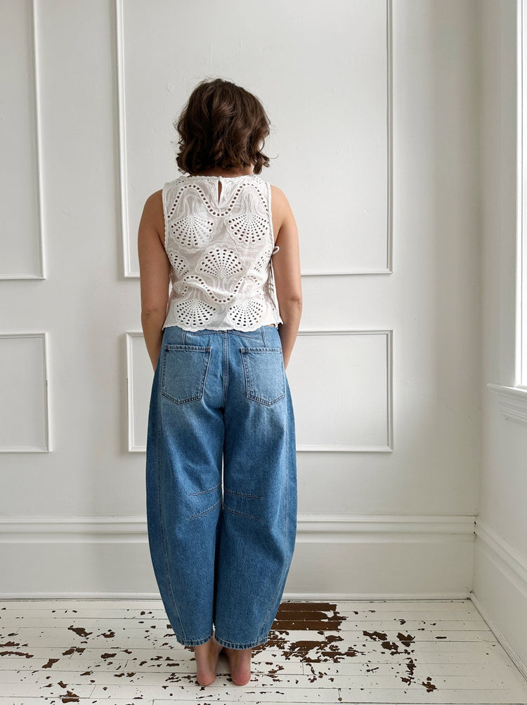 Shell Eyelet Tank w/ Ties - Spring Sweet