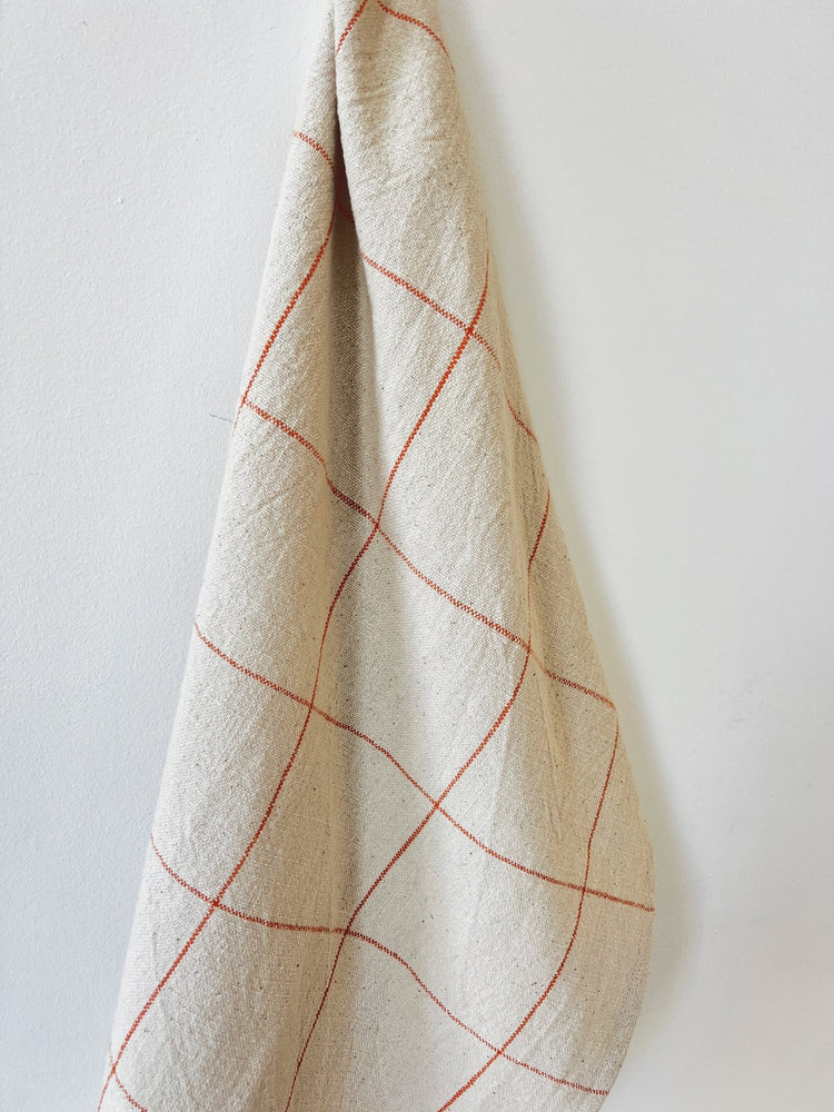 Woven Grid Pattern Tea Towel - Spring Sweet