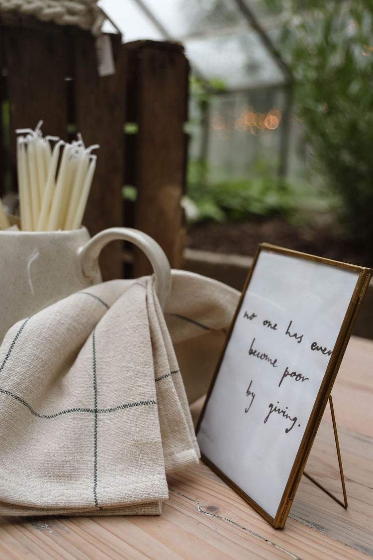 Woven Grid Pattern Tea Towel - Spring Sweet