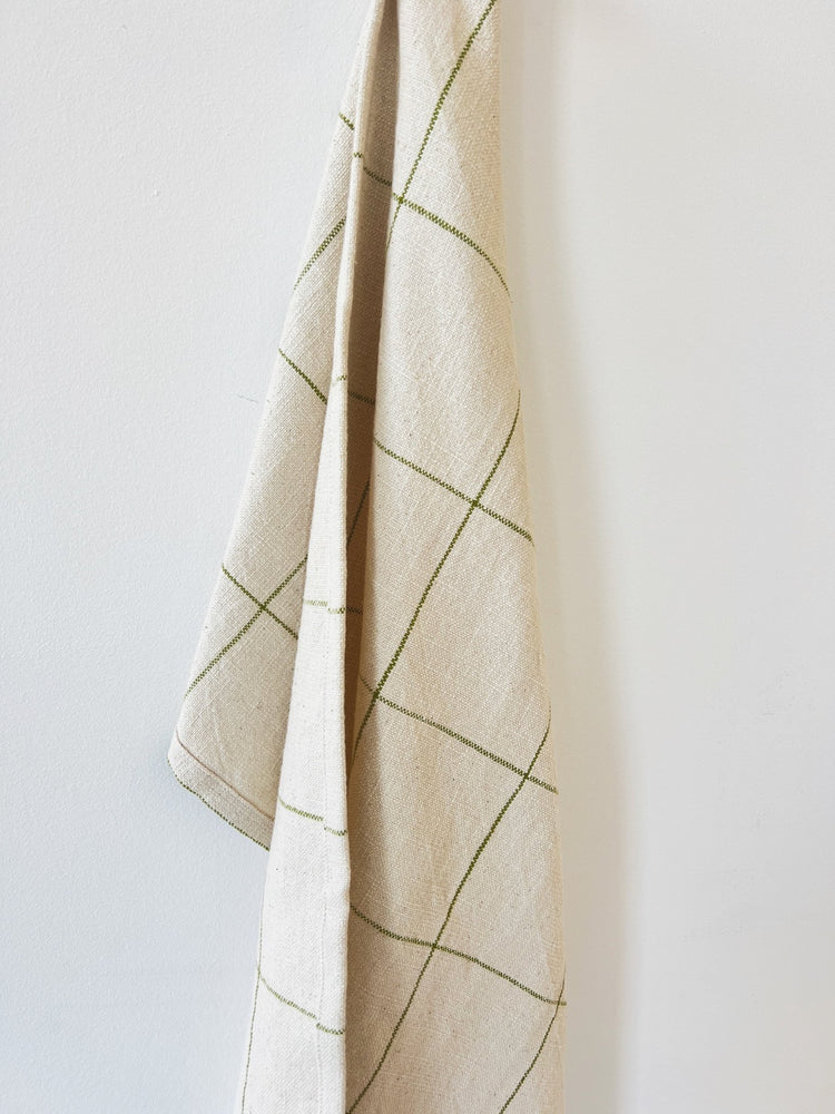 Woven Grid Pattern Tea Towel - Spring Sweet
