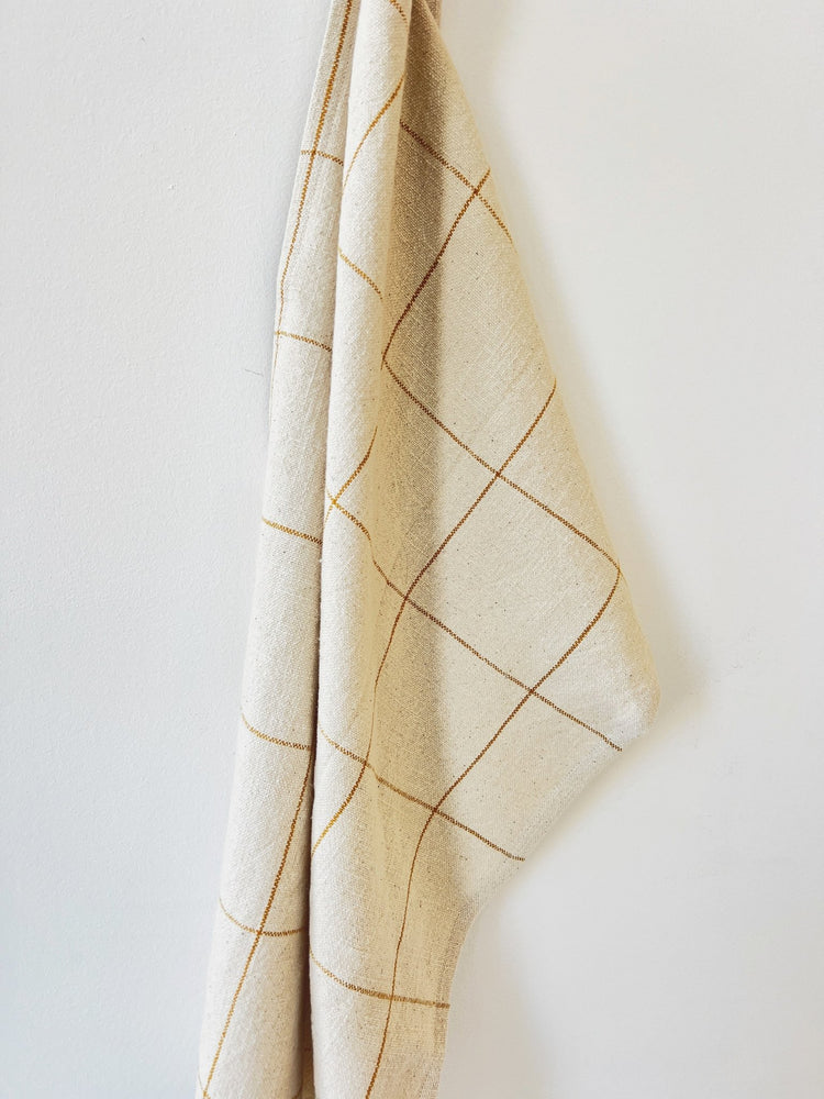 Woven Grid Pattern Tea Towel - Spring Sweet