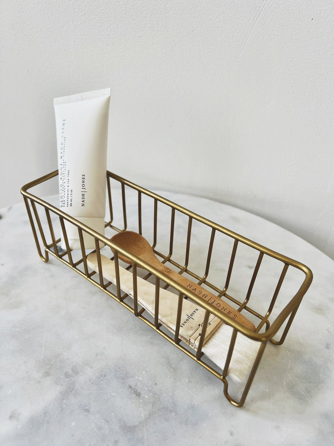 Narrow Brass Wire Basket - Spring Sweet