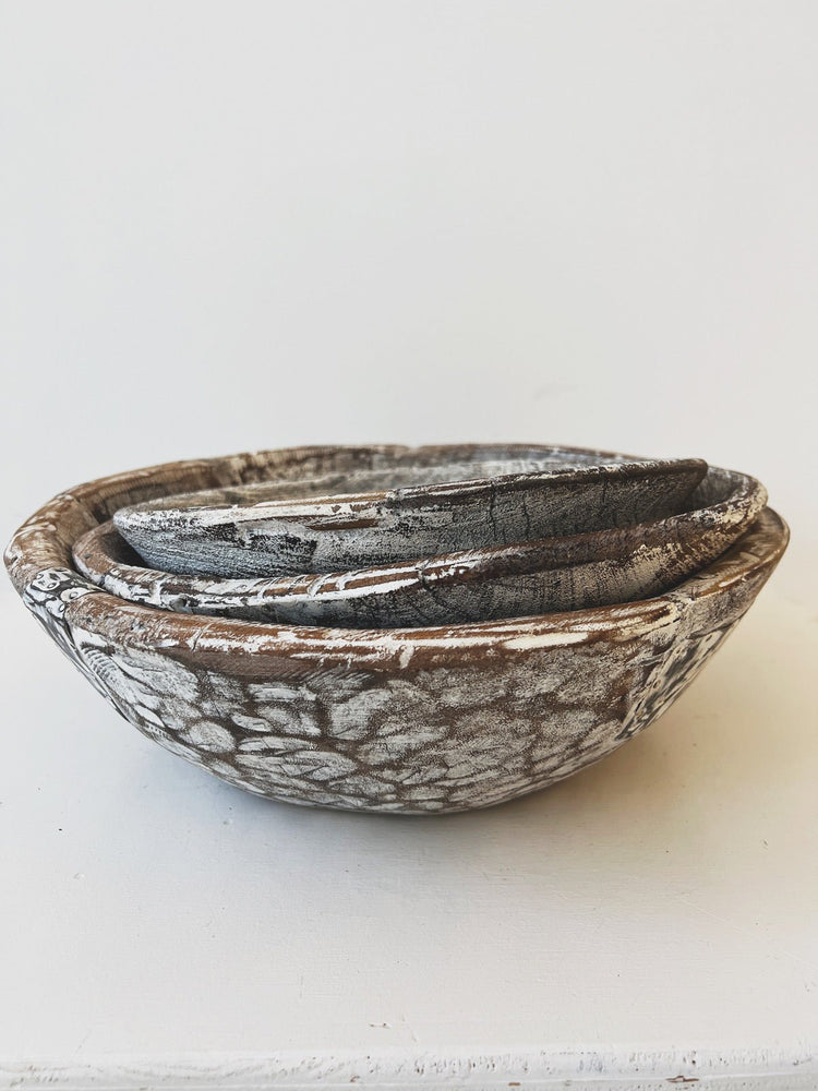 White Wash Vintage Bowl - Spring Sweet