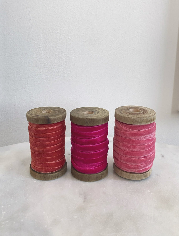 1/4" Velvet Ribbon - Spring Sweet