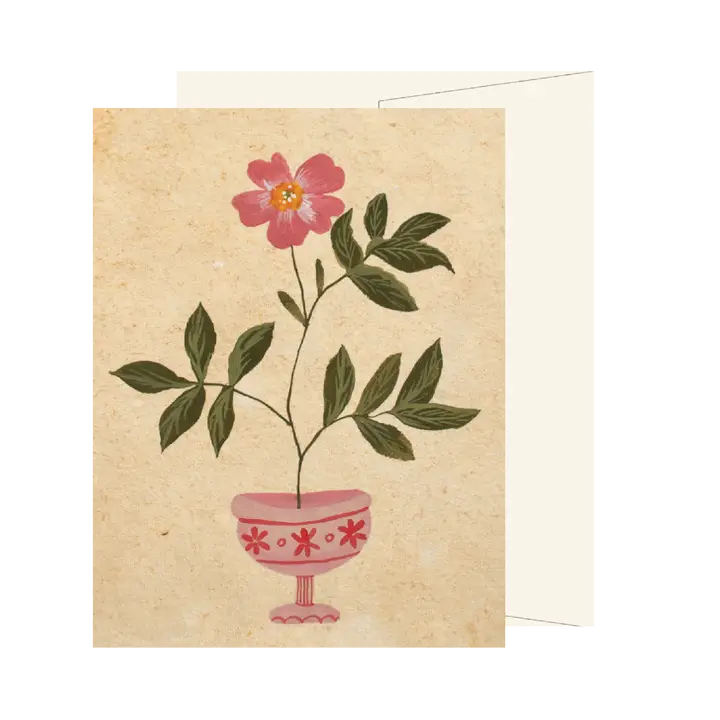 Pink Floral Vase Card