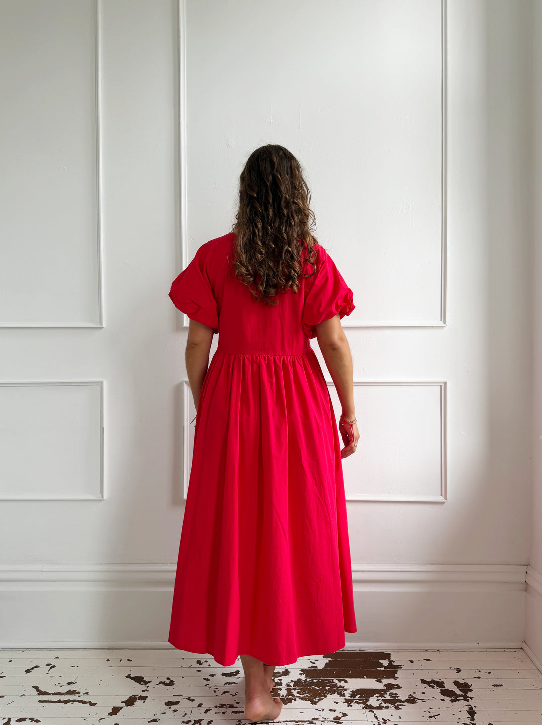 Puff Sleeve Babydoll Maxi Dress