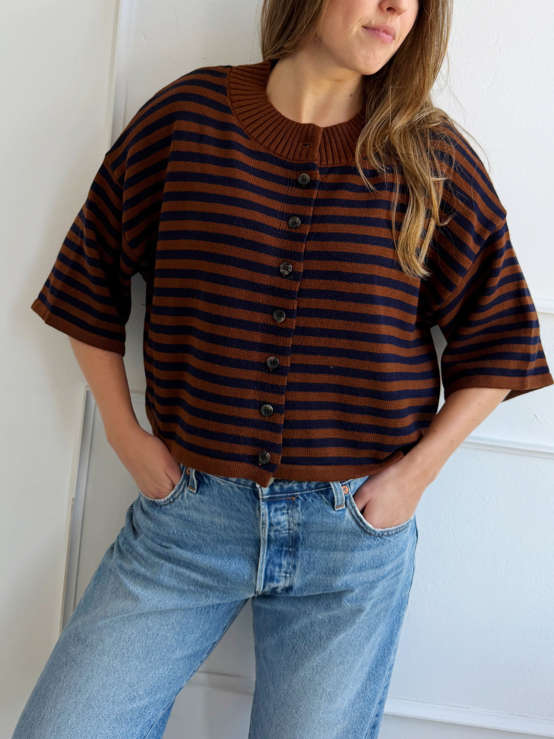 Stripe Boxy Cardigan