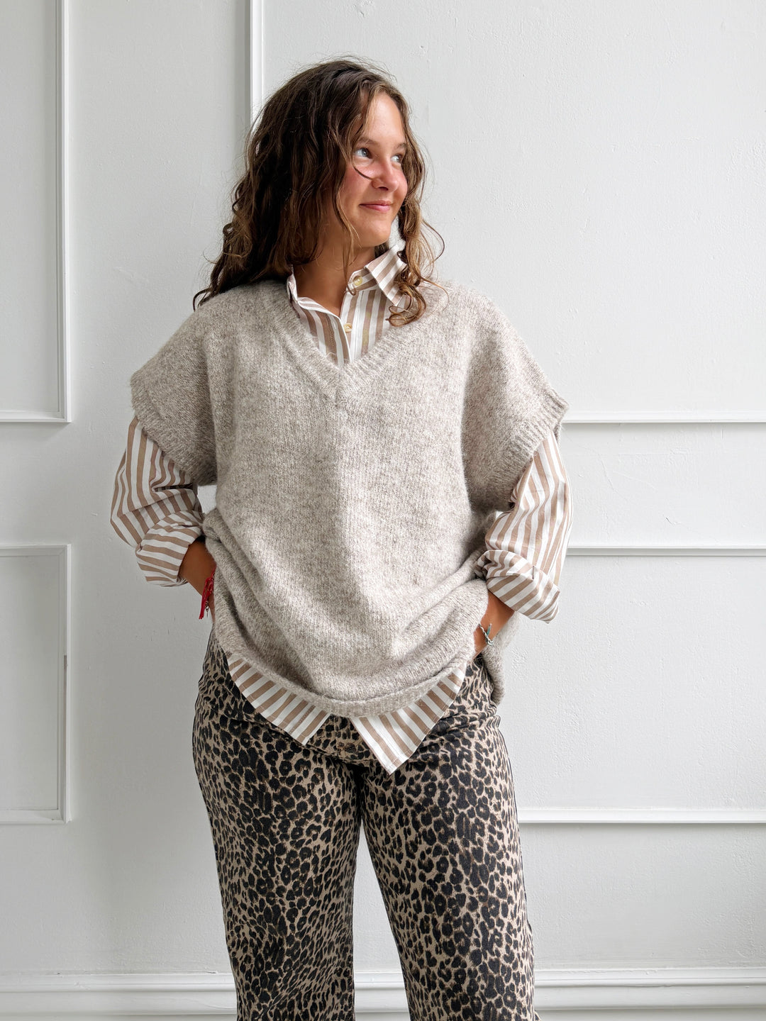 Oversized Sleeveless Wool-blend Sweater