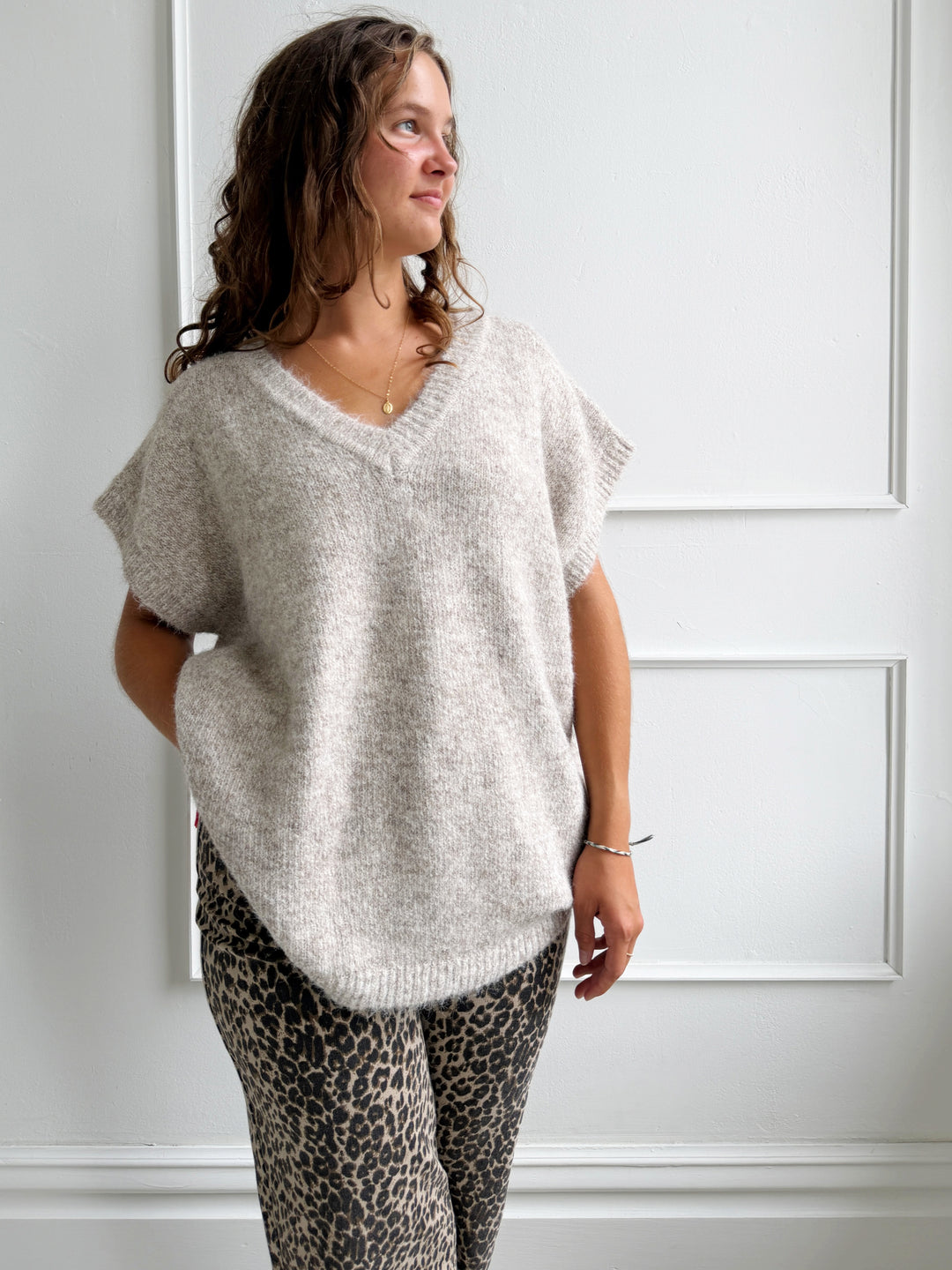 Oversized Sleeveless Wool-blend Sweater
