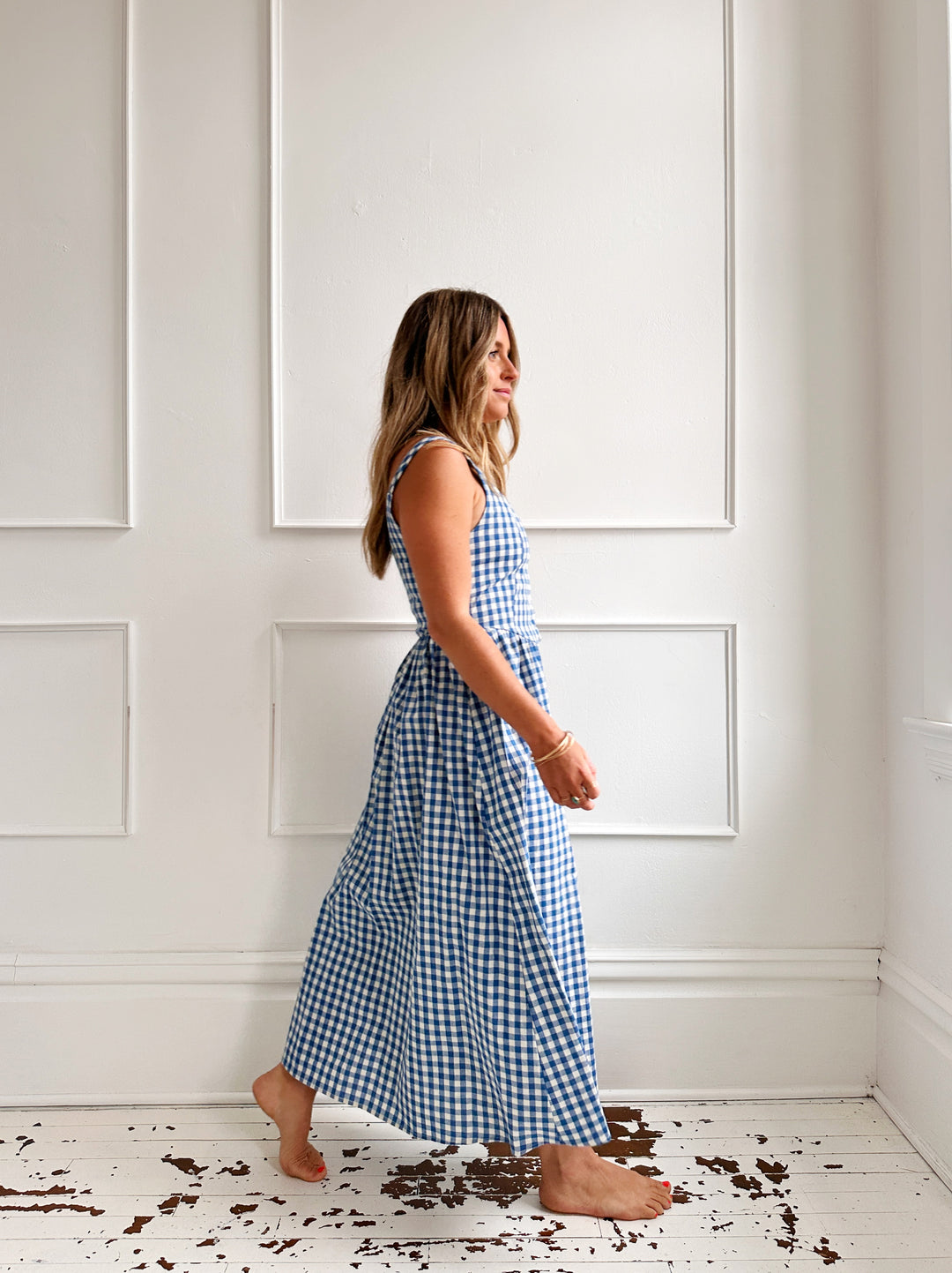 Gingham Button Front Sundress
