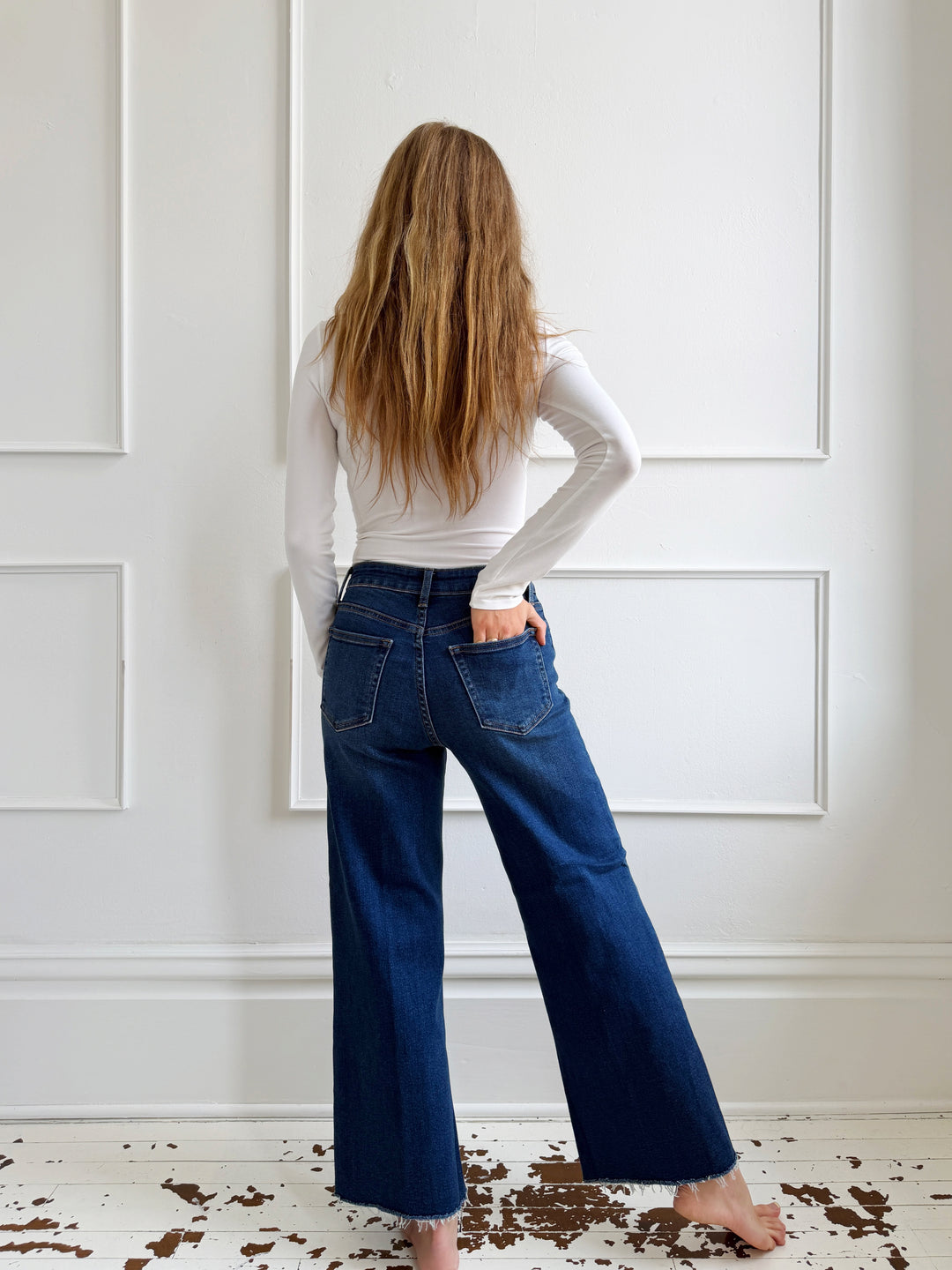 Wide Leg Raw Cut Denim