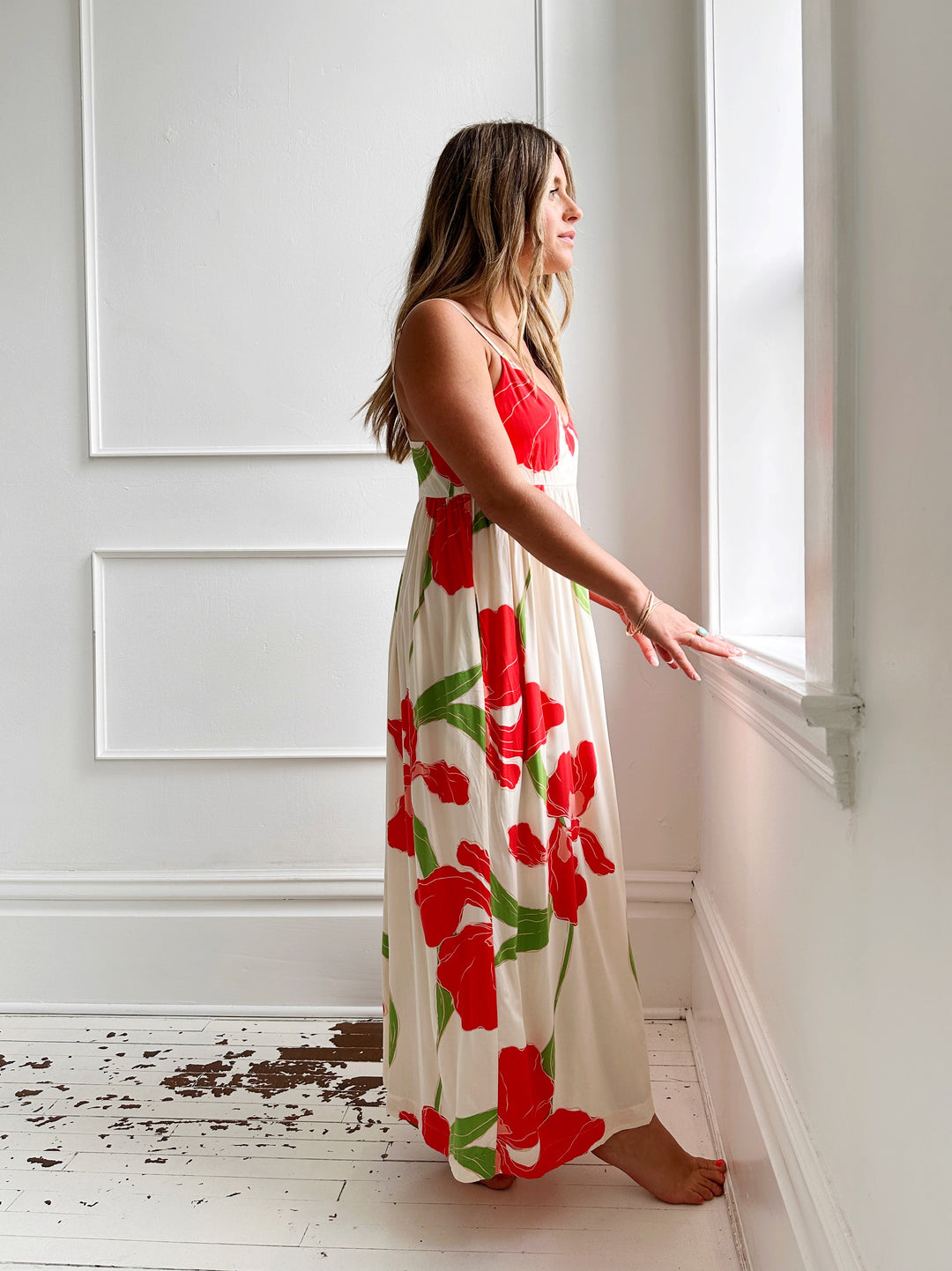 Tropical Spaghetti Strap Dress