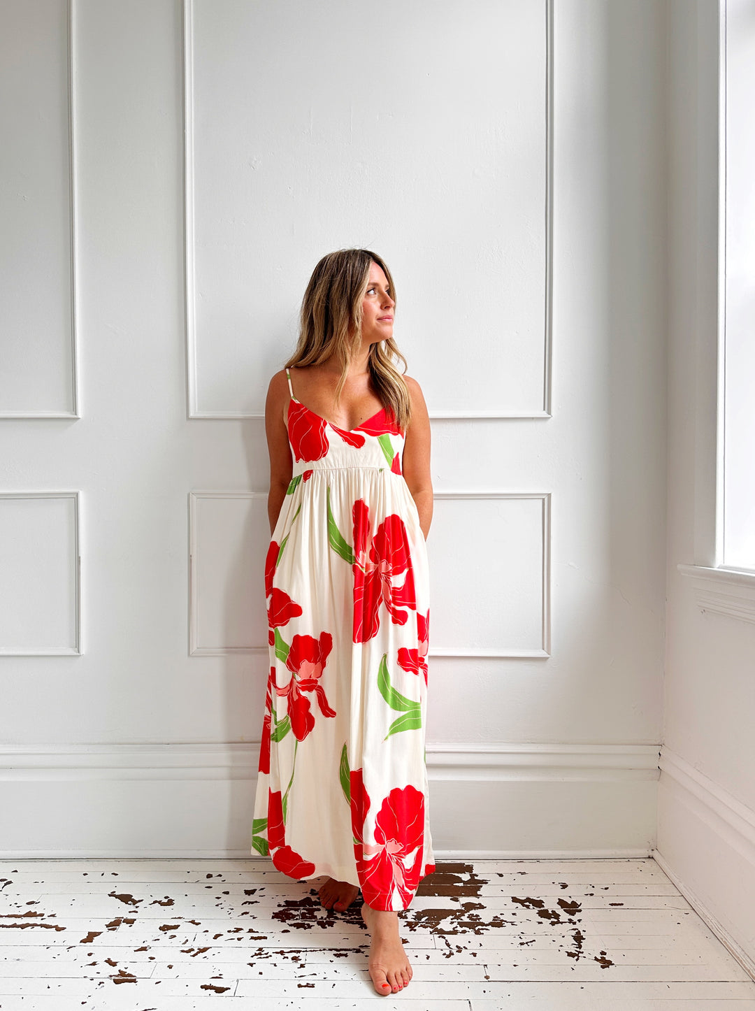 Tropical Spaghetti Strap Dress