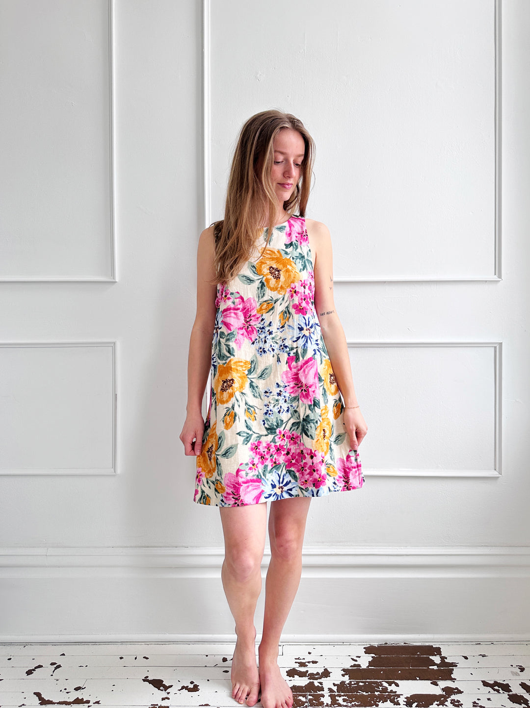 Floral Classic Linen Shift Dress