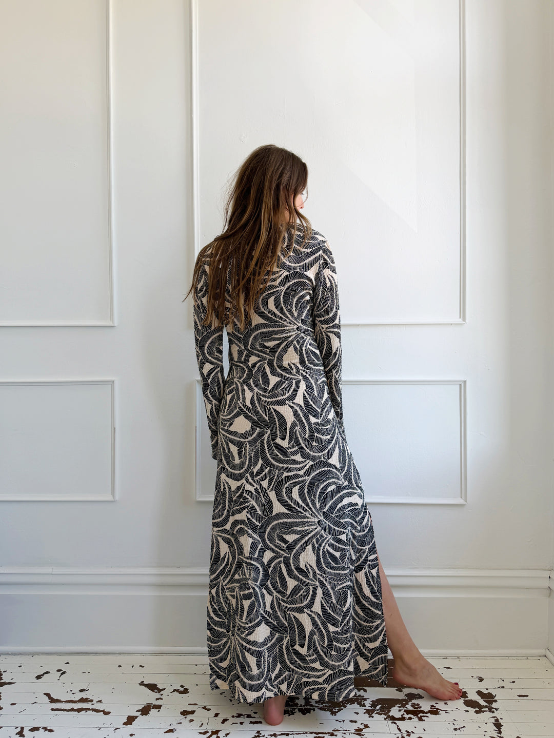 Textured Long Sleeve Maxi