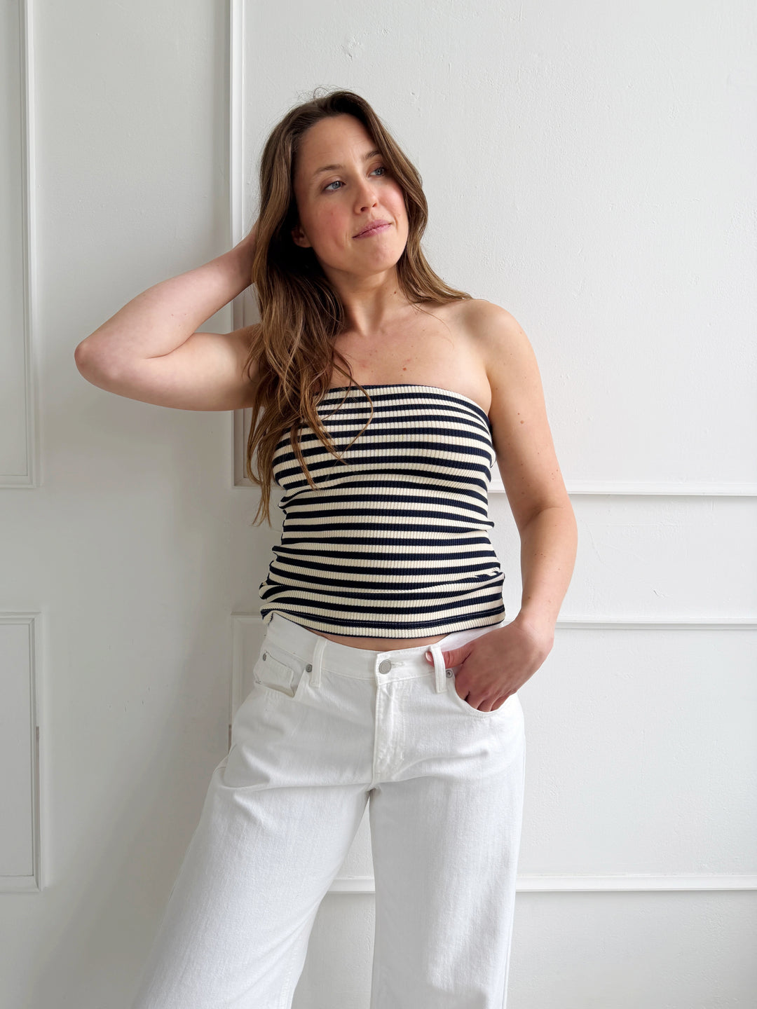 Strapless Striped Top