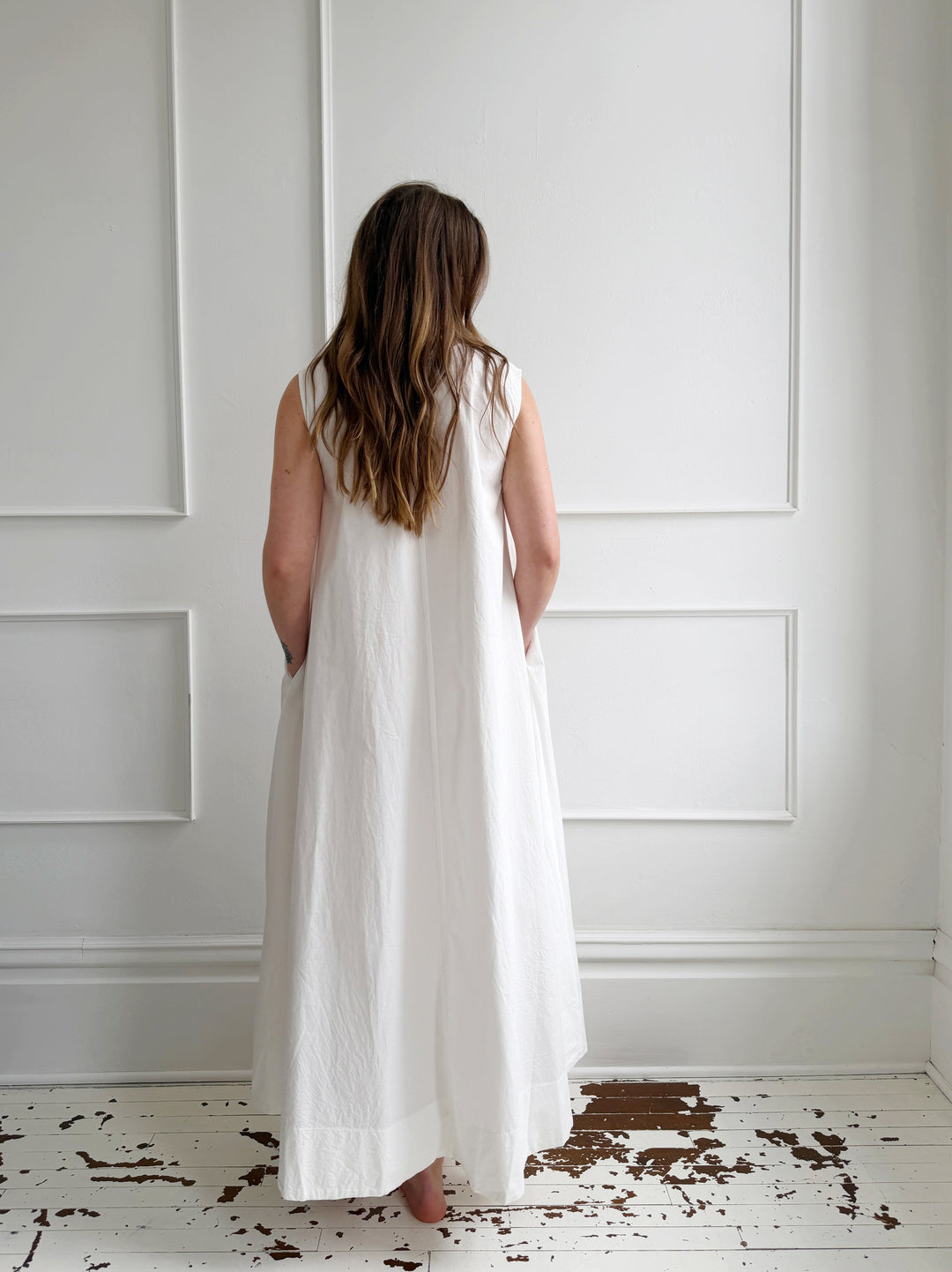 Scoop Neck Trapeze Maxi Dress