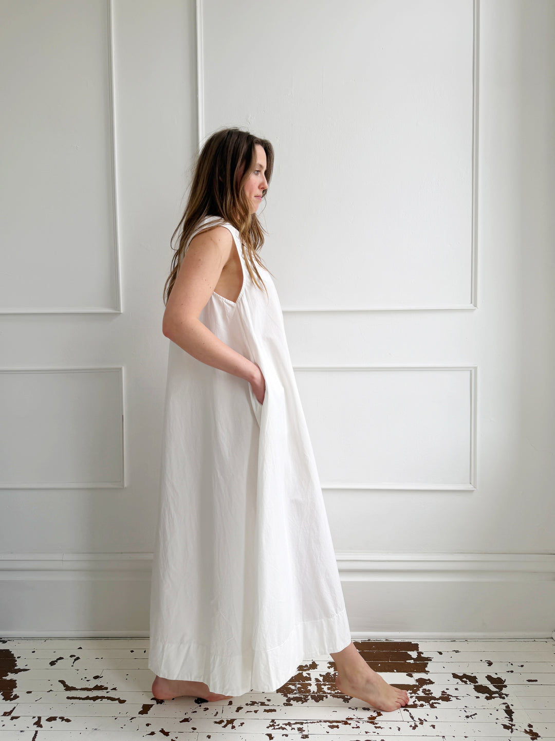 Scoop Neck Trapeze Maxi Dress