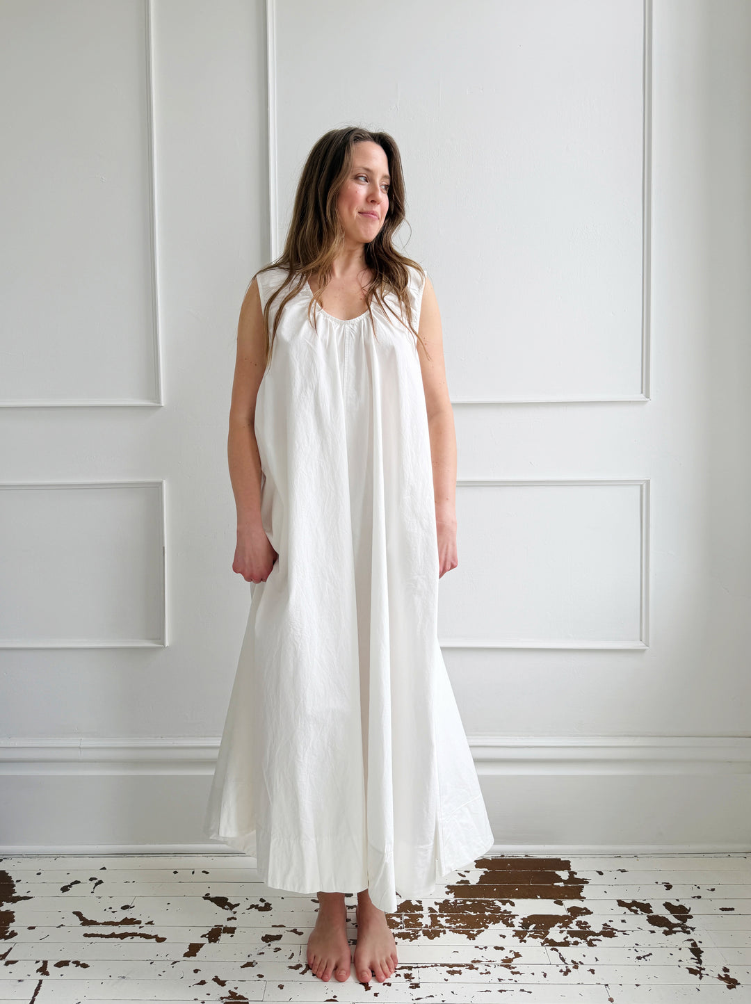 Scoop Neck Trapeze Maxi Dress