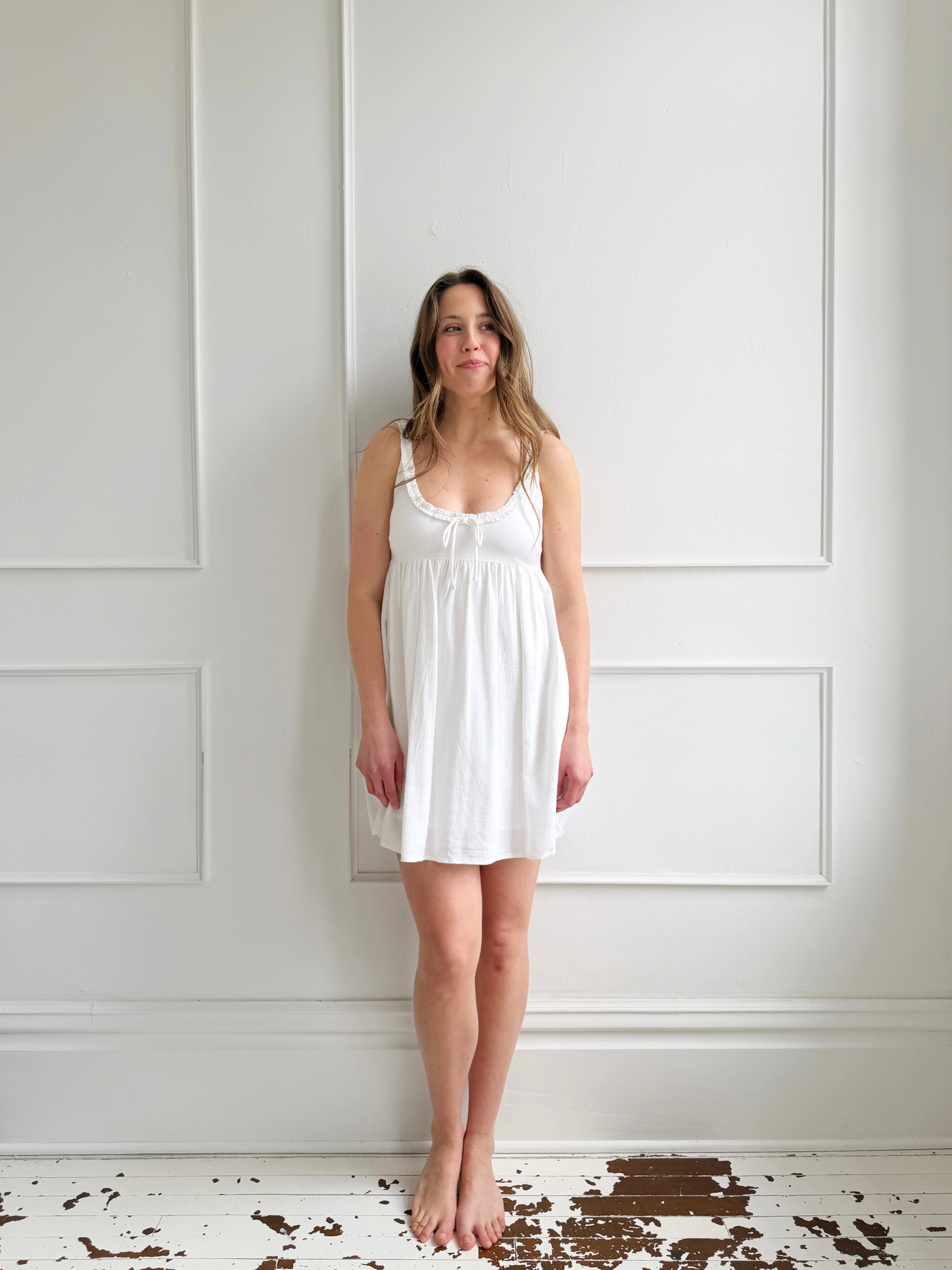 Pleated Strap Babydoll Dress