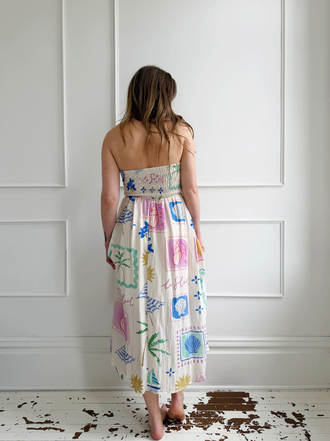 Ruched Bodice Strapless Dress