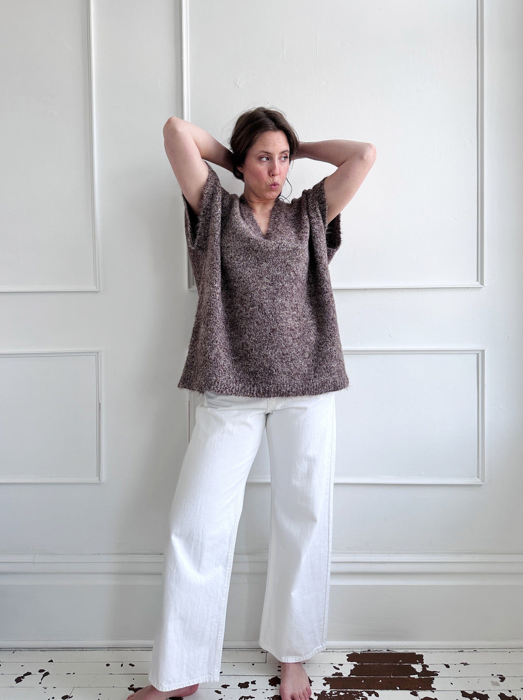 Oversized Sleeveless Wool-blend Sweater