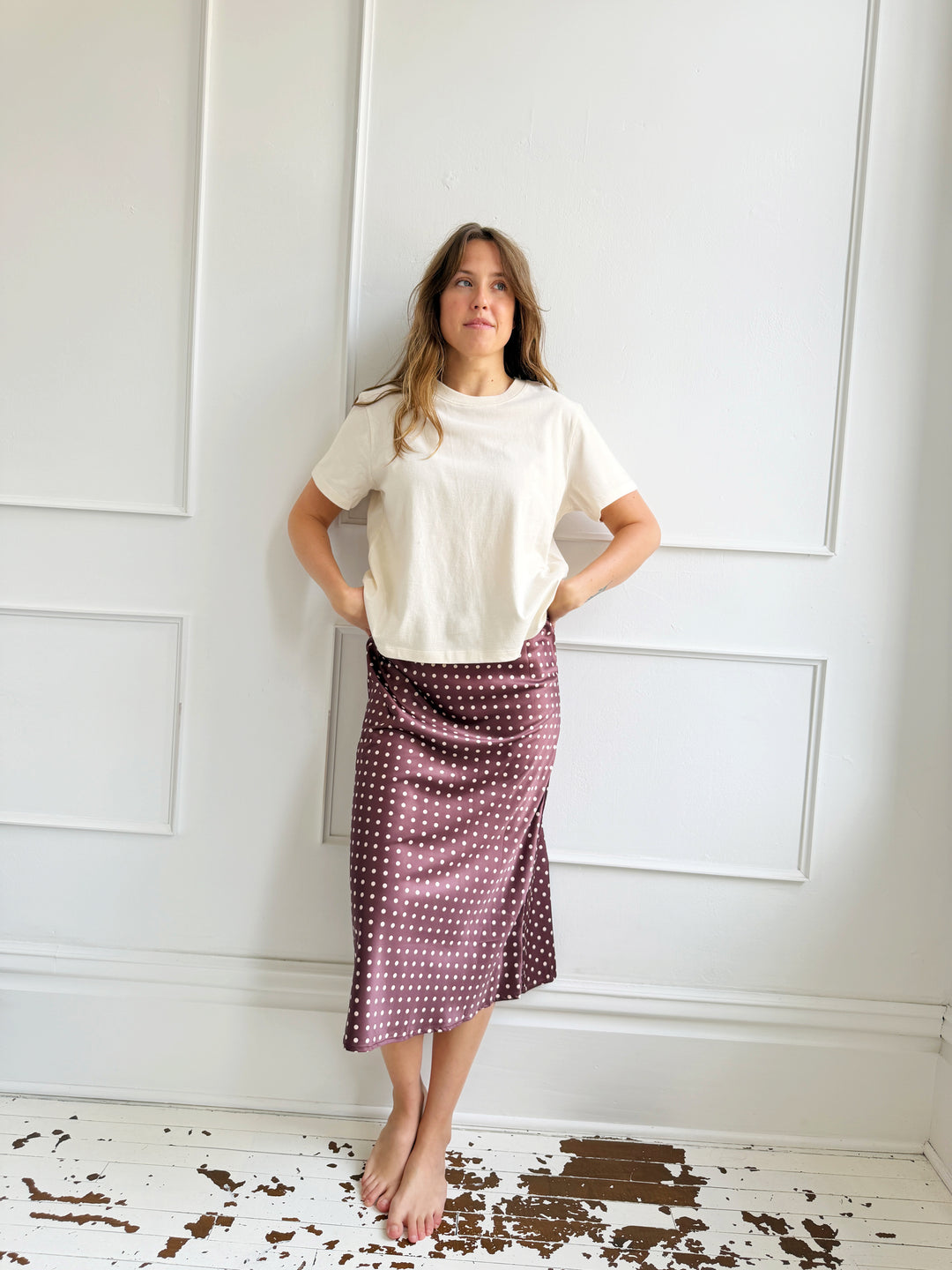 Polka Dot Midi Skirt