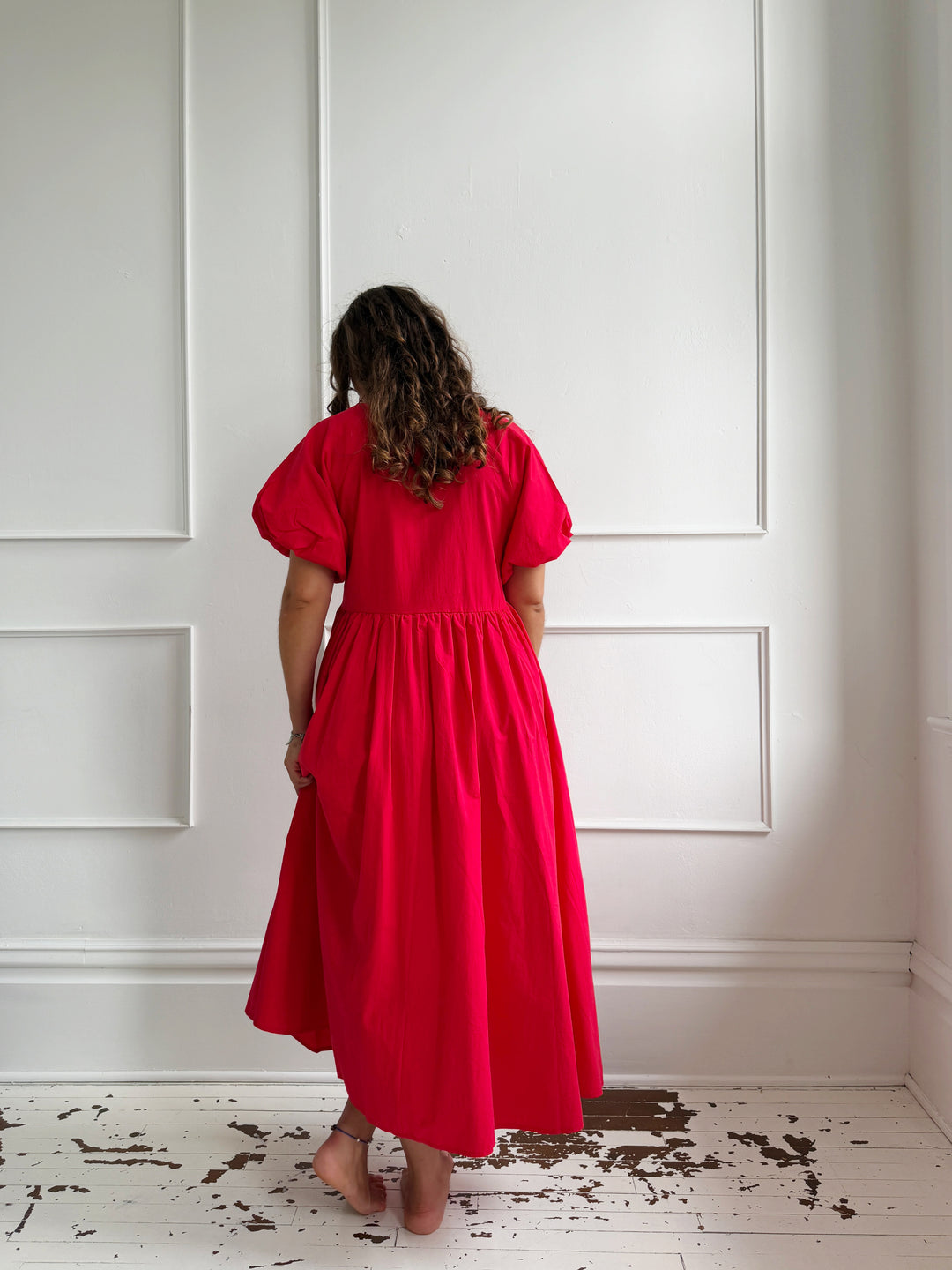 Puff Sleeve Babydoll Maxi Dress