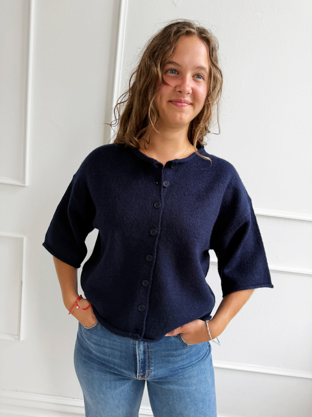 Knit Short Sleeve Cardigan