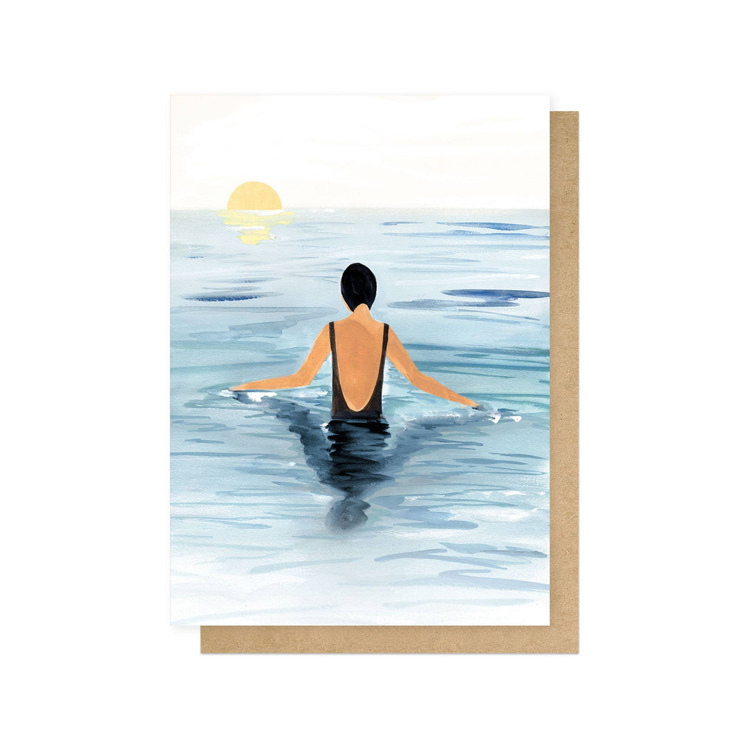 Swimmer Greetings Card