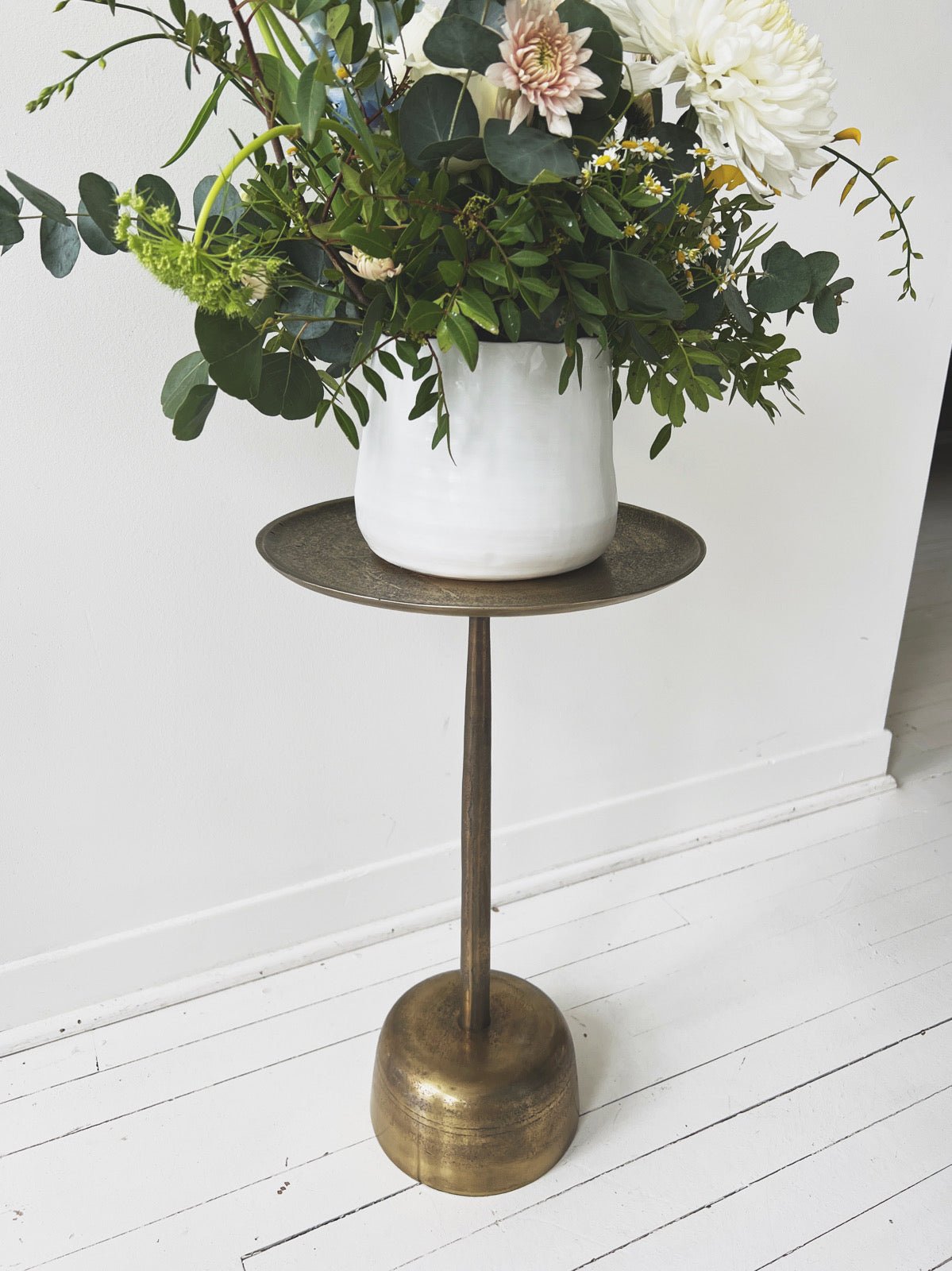 Antique Brass Side Table - Spring Sweet