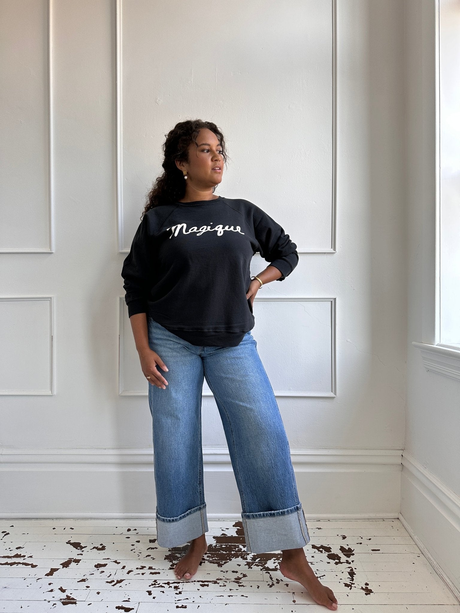 Baggy Wide Leg Denim - Spring Sweet