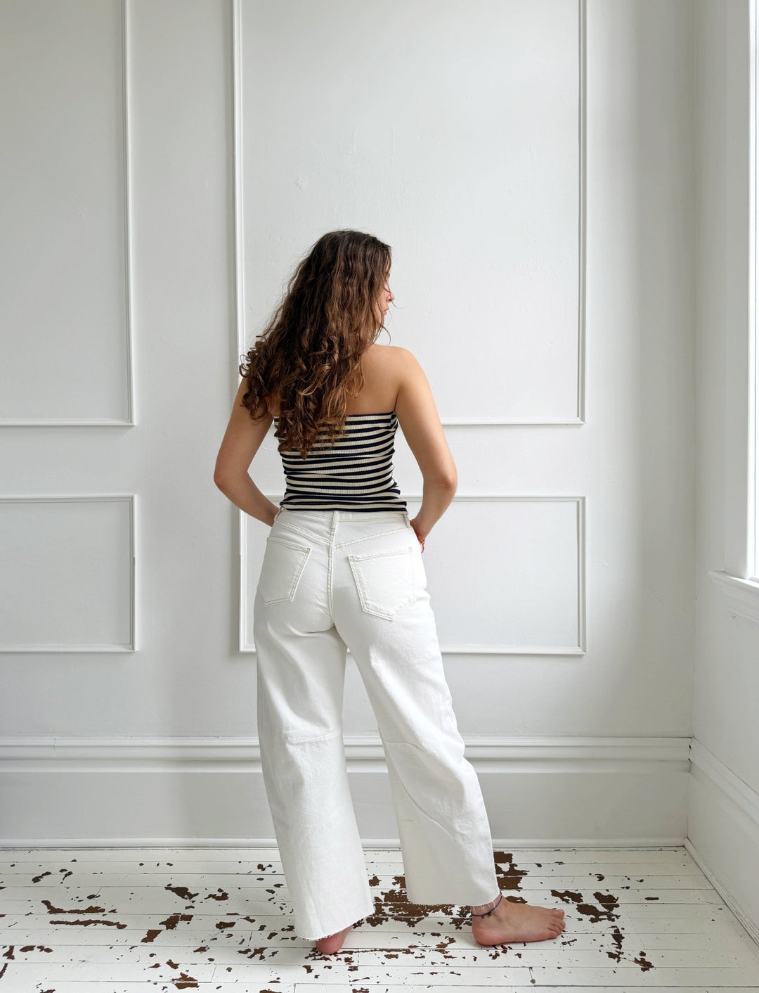 Barrel Denim w/ Raw Hem - Spring Sweet