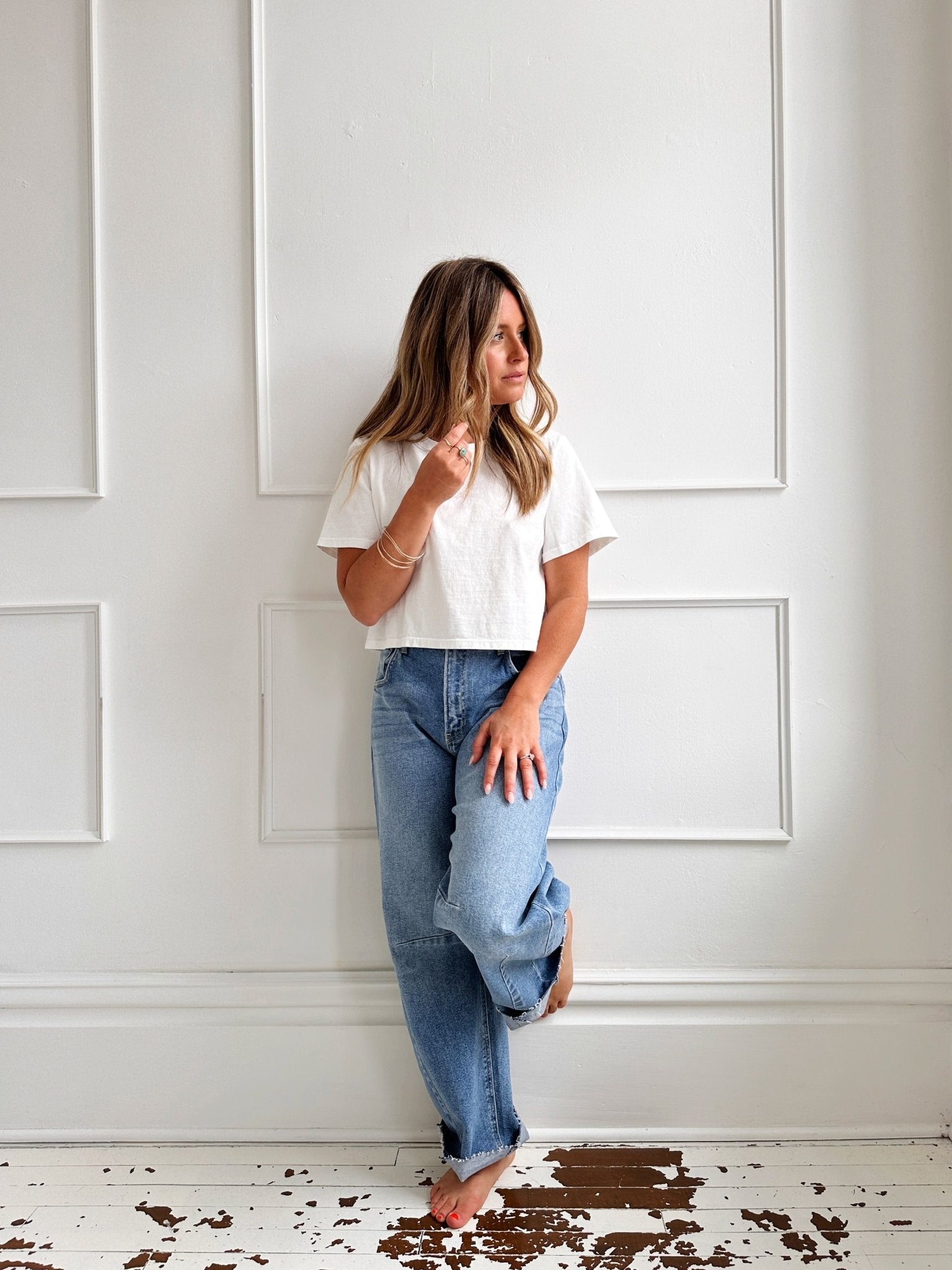 Barrel Denim w/ Raw Hem - Spring Sweet