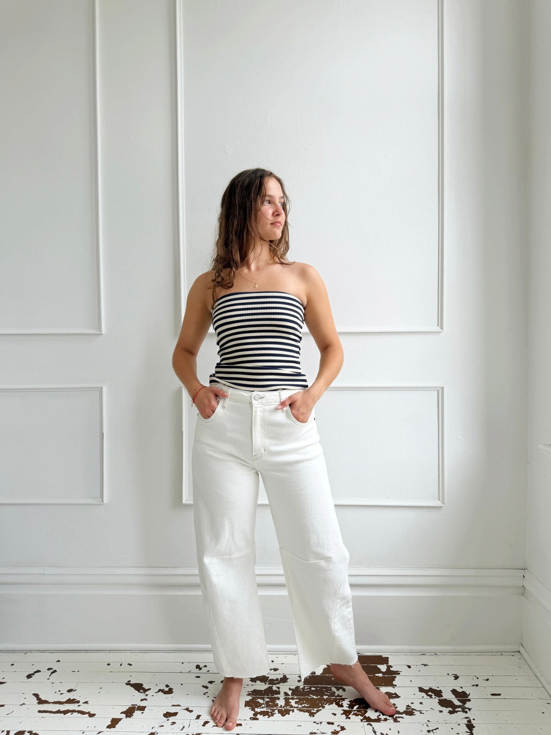 Barrel Denim w/ Raw Hem - Spring Sweet