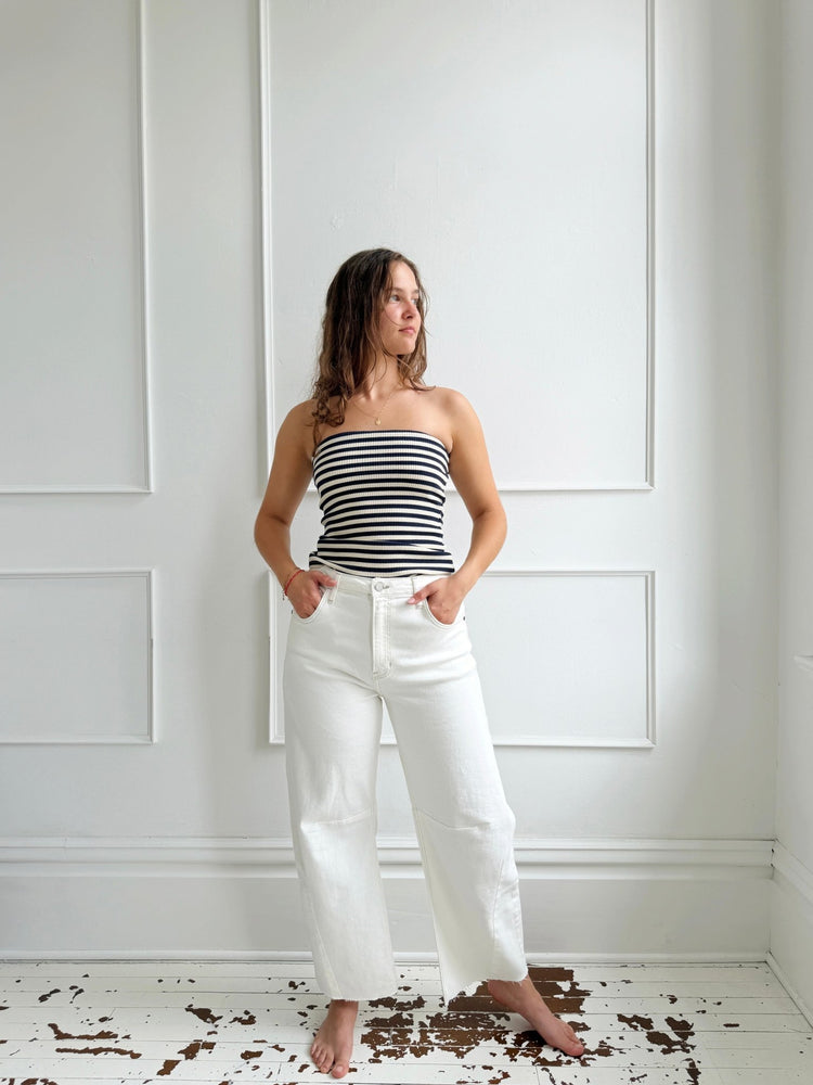 Barrel Denim w/ Raw Hem - Spring Sweet