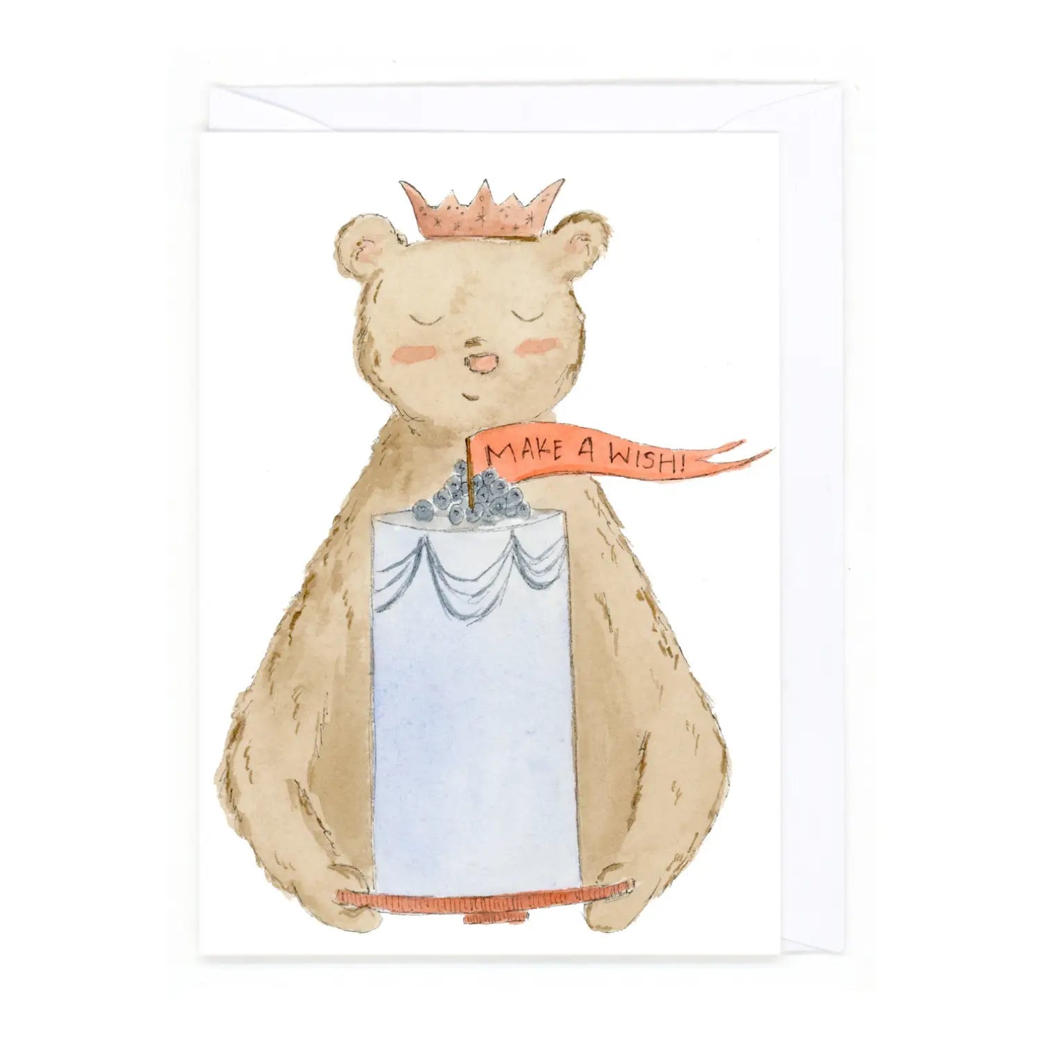 Bear Birthday Cake Card - Spring Sweet