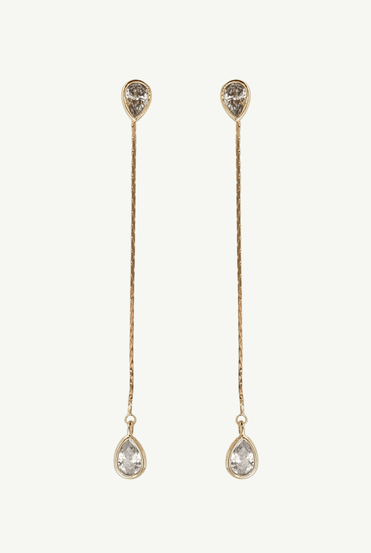 Bezel 2:1 Teardrop Strand Earrings - Spring Sweet