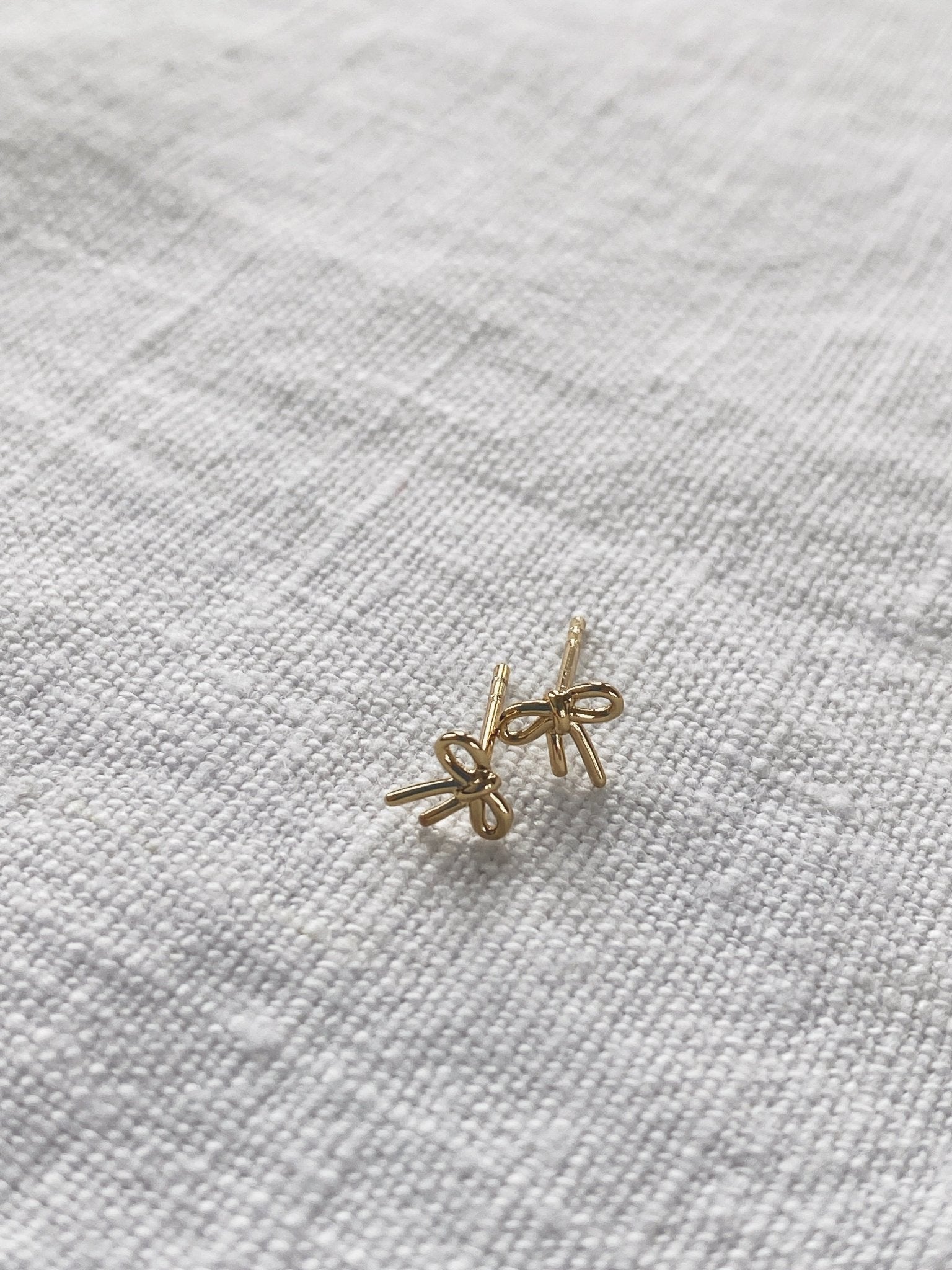 Bitty Bow Studs, Gold Plated - Spring Sweet