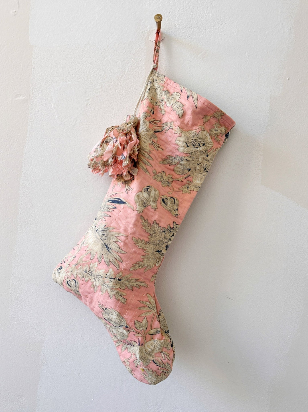 Block Print Stocking - Spring Sweet