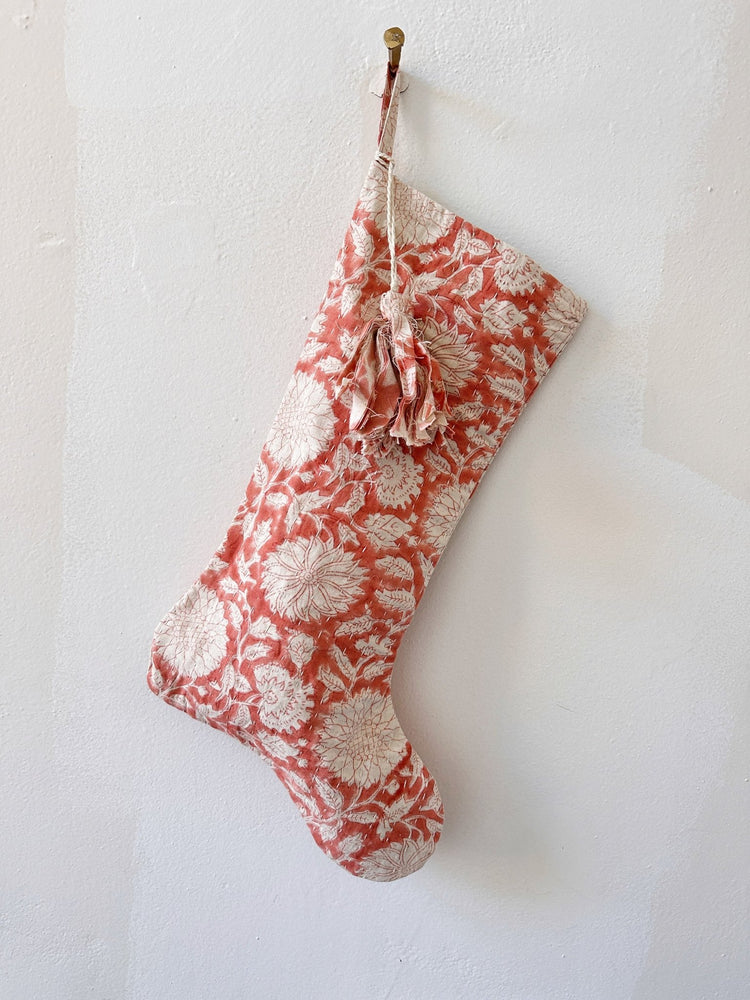 Block Print Stocking - Spring Sweet